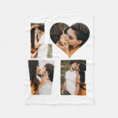 LOVEモダンハートフォトインスタグラムバレンタインデー フリースブランケット (正面)