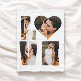 LOVEモダンハートフォトインスタグラムバレンタインデー フリースブランケット