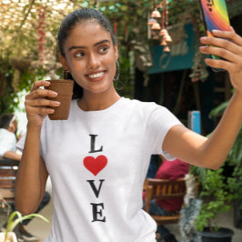 LOVEモダンハートモチエレガントー Tシャツ