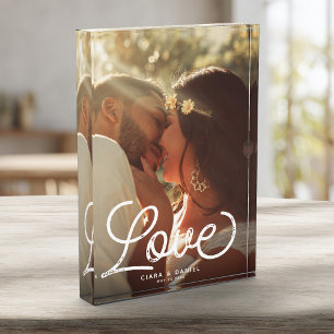 LOVEモダン書道シンプル結婚の形見 フォトブロック