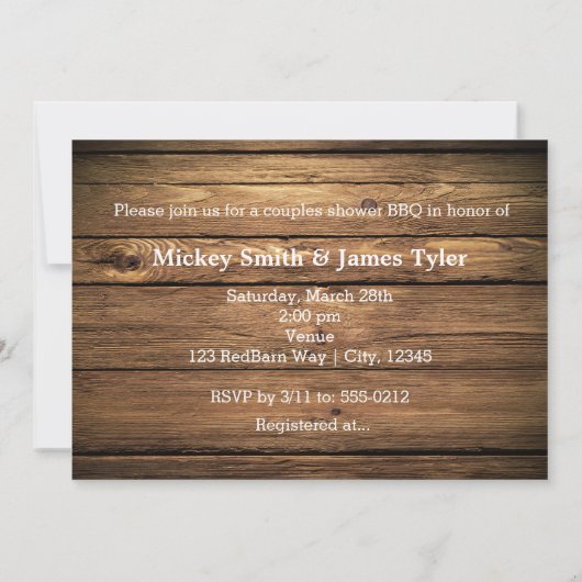 LOVEライトレター写真素朴招待状 招待状 (裏面)