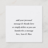 LOVEラベルかわいいはっきりした白黒ブラシ文字型 スクエア名刺 (裏面)