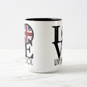 LOVEリバプールイングランド(イギリス国旗) 15oz ツートーンマグカップ (中央)