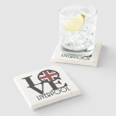 LOVEリバプールUK国旗 ストーンコースター (横)