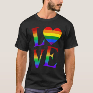 LOVEレインボーLGBTQかわいいゲイレズビアンビトランスバレン Tシャツ
