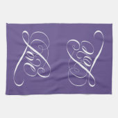 LOVEレタリングウルトラバイオレットパープル書道 キッチンタオル (横)