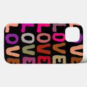 LOVEレトロなグルーブ波状文字の繰り返しパターン Case-Mate iPhoneケース (裏面 (横))