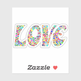 LOVEレトロ数々のカラーハートカスタムカットステッカー シール