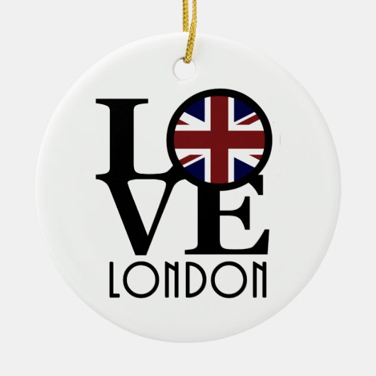 LOVEロンドン（イギリス国旗） セラミックオーナメント (正面)