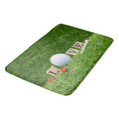 LOVEワードとT型を緑の草に付けたゴルフボール バスマット (アングル)