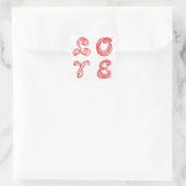 LOVEワードアートファブリックフォント赤い文字 スクエアシール (バッグ)