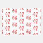 LOVEワードアートファブリックフォント赤文字 ラッピングペーパーシート (正面)