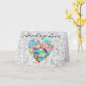 Loveヴィンテージスタイルハートノートカードの送信 カード (黄色い花)