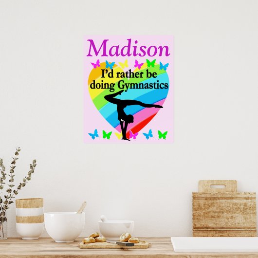 LOVE体操パーソナライズされた体操選手ポスター ポスター (キッチン)