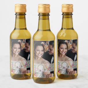 LOVE写お気に入りの真とフローラ文字 ワインラベル