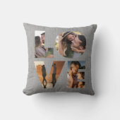 LOVE写真モダンコラージュ切り出しバレンタインデー クッション (正面)