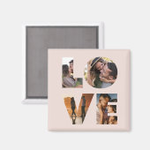 LOVE写真モダンコラージュ切り出しバレンタインデー マグネット (正面/裏面)