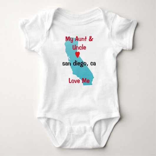 Love叔父さんおよび叔母さんBaby衣服私叔母さんおよび叔父さん ベビーボディスーツ (正面)