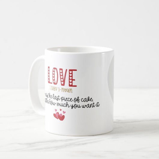 LOVE定義とカスタムハート形状写真 コーヒーマグカップ (正面左)
