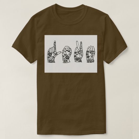 LOVE手話11 Tシャツ (デザイン正面)