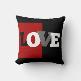 LOVE文字（黒、白、グレー、深紅） クッション