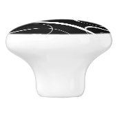LOVE書道エレガント白黒ファンシー セラミックノブ (側面)