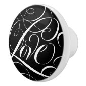 LOVE書道エレガント白黒ファンシー セラミックノブ (右)