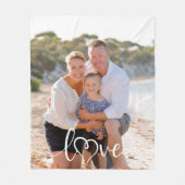 Love書道ハート写真 フリースブランケット (正面)