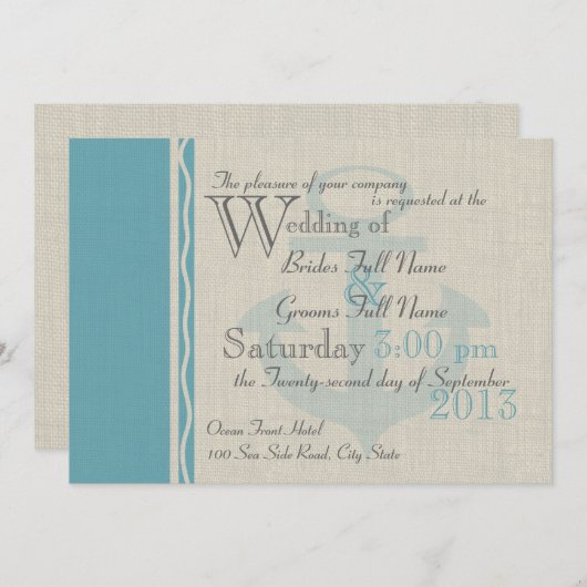 Love海サイド結婚アンカー 招待状 (正面/裏面)