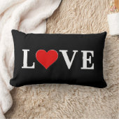 LOVE白黒ミニマルエレガントリスト ランバークッション (ブランケット)