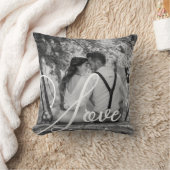 LOVE白黒結婚の写真 クッション (ブランケット)