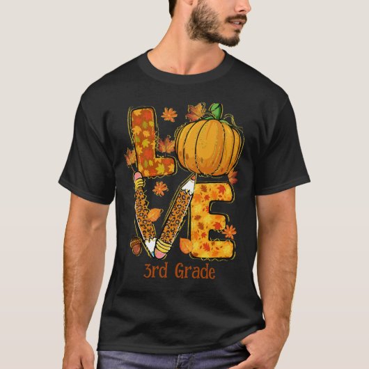 LOVE秋をテーマにした3年生先生 Tシャツ (正面)