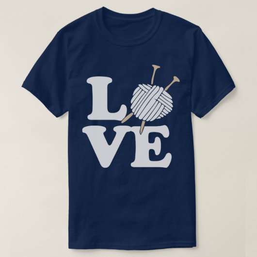 LOVE編み物とクロシェ Tシャツ (デザイン正面)