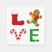 LOVE自閉症クリスマス スタンダードカクテルナプキン (正面)