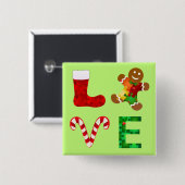 LOVE自閉症クリスマス 缶バッジ (正面&裏面)