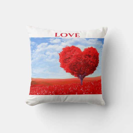 'LOVE'装飾用クッション。"16 x 16' クッション (正面)