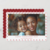 LOVE赤いハートハッピーバレンタインデー写真 シーズンカード (正面/裏面)