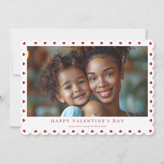 LOVE赤いハートハッピーバレンタインデー写真 シーズンカード (正面)