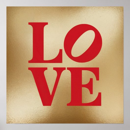 LOVE金ゴールドタイポグラフィコースターセット ポスター (正面)