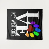 LOVE鍵ウエストキャッツ(ホワイト文字) タペストリー (正面(横))