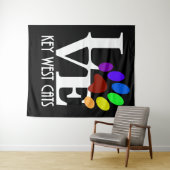 LOVE鍵ウエストキャッツ(ホワイト文字) タペストリー (インサイチュ(横))