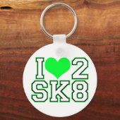 Love2SK8 – ブラック&ライム キーホルダー (正面)