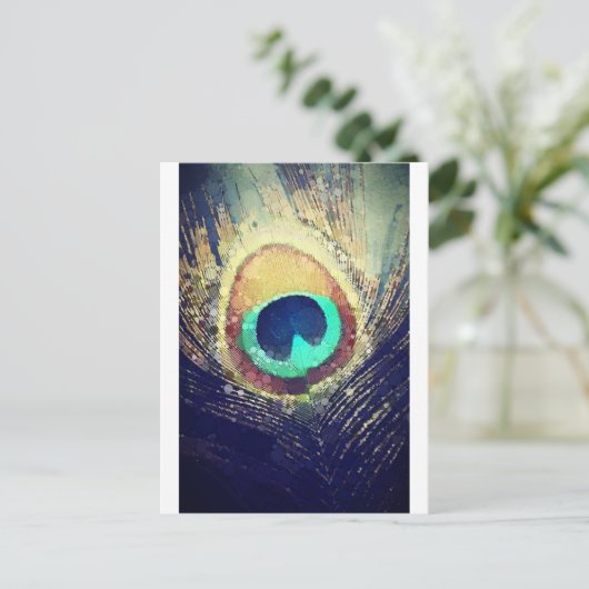 Love2Snapピーコックの羽根 ポストカード (スタンド正面)