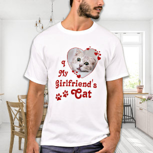 Love おもしろい My Giral's Cat カスタムハート写真 Tシャツ