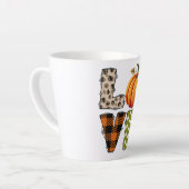 LOVE – かわいいカボチャ&水玉模様文字 カフェラテマグ (左アングル)