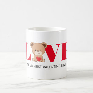 "LOVE"かわいいクマのバレンタインデーのマグカップ コーヒーマグカップ