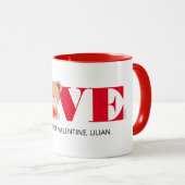 "LOVE"かわいいクマのバレンタインデーのマグカップ マグカップ (正面右)