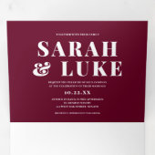 LOVE はっきりした モダン All-In-One写真結婚 三つ折り招待状 (内部最初)