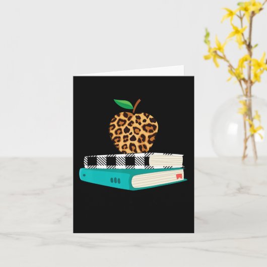 Love インスパイア Leopard Print Apple先生おもしろいGif カード (黄色い花)