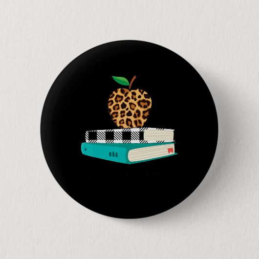 Love インスパイア Leopard Print Apple先生おもしろいGif 缶バッジ (正面)